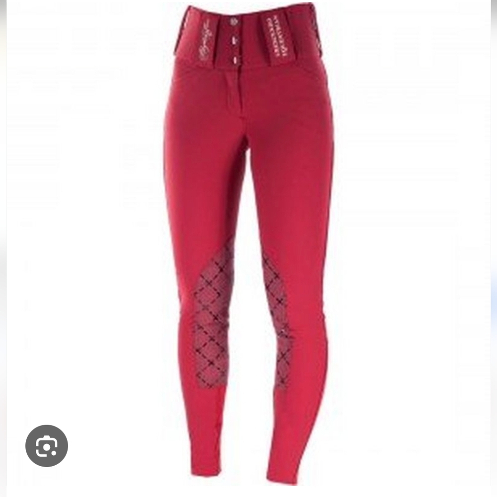 Equestrian Performance Riding Tights - Burgundy - image 12